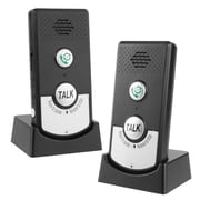 2 Way Voice Intercom, Waterproof Intercom Doorbell System, Wireless Audio Intercom for Home Hospital Office, Black