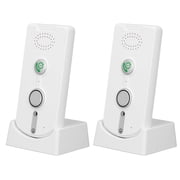 2-Way Voice Intercom Wireless Communication System Hands-Free Voice Activated Rechargeable Calling Unit 1000m 3280.8ft Range White 2 Pack-white
