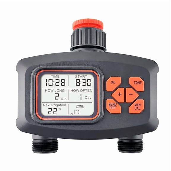 2-Way Water Timer LCD Display Timer Waterproof IP65 Home Garden Irrigation Rainfall Timer Automatic Controller System