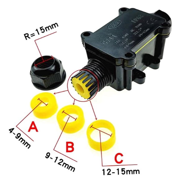 2 Way Waterproof Electrical Junction Box For Outdoor Lighting Cable IP68 DSJ AL