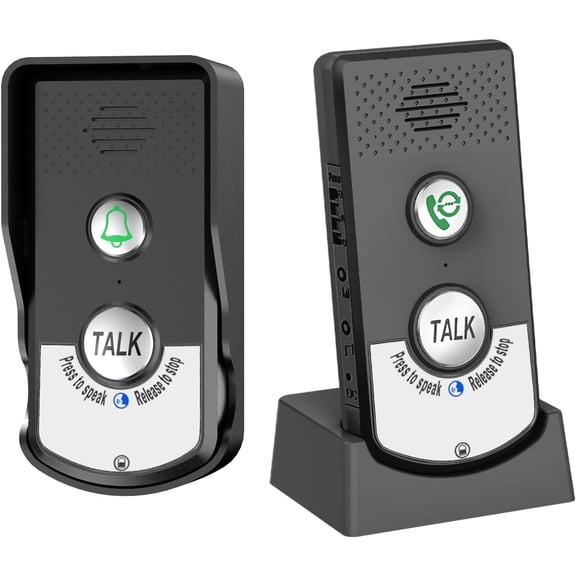 2 Way Wireless Doorbell Intercom Indoor Outdoor, 3280ft Long Range Door Intercoms System for Home with Waterproof Cover Rechargeable Battery 38 Ringtones 3 Adjustable Volume