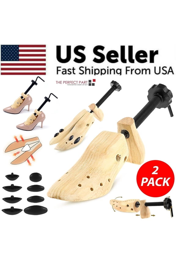 2-Way Wooden Adjustable Shoe Stretcher Expander Men Women Boot Size US 5-13
