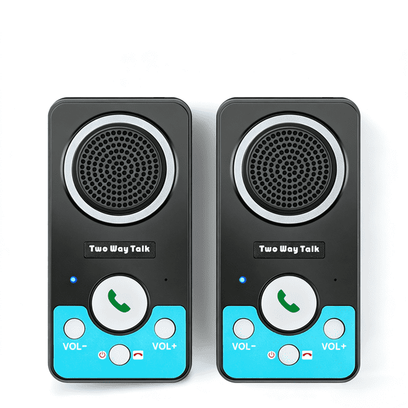 UHAXZ 2-Way Intercom System for Elderly, Full Duplex Hands-Free Talk, Push to Talk, 1000mAh Battery, No Wifi Needed, (2-Pack)