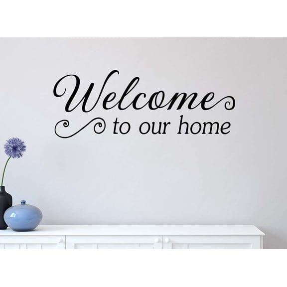 #2 Welcome to Our Home 22 x 8 Calligraphy Sticker Wall Decal Art Decor Welcome Home Cooking Kitchen Motivational Inspirational Wall Sticker Decorative Lettering Iron Chef