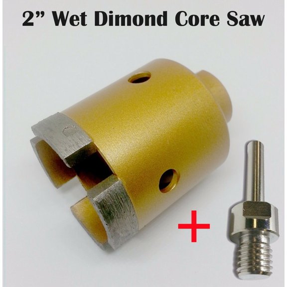 2" Wet Diamond Segments Core Drill Bit with 5/8"-11 Adapter for Granite Marble Hole Saw