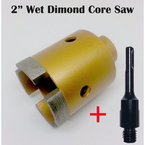 2" Wet Diamond Segments Core Drill Bit with SDS Plus Adapter for Granite Marble Hole Saw