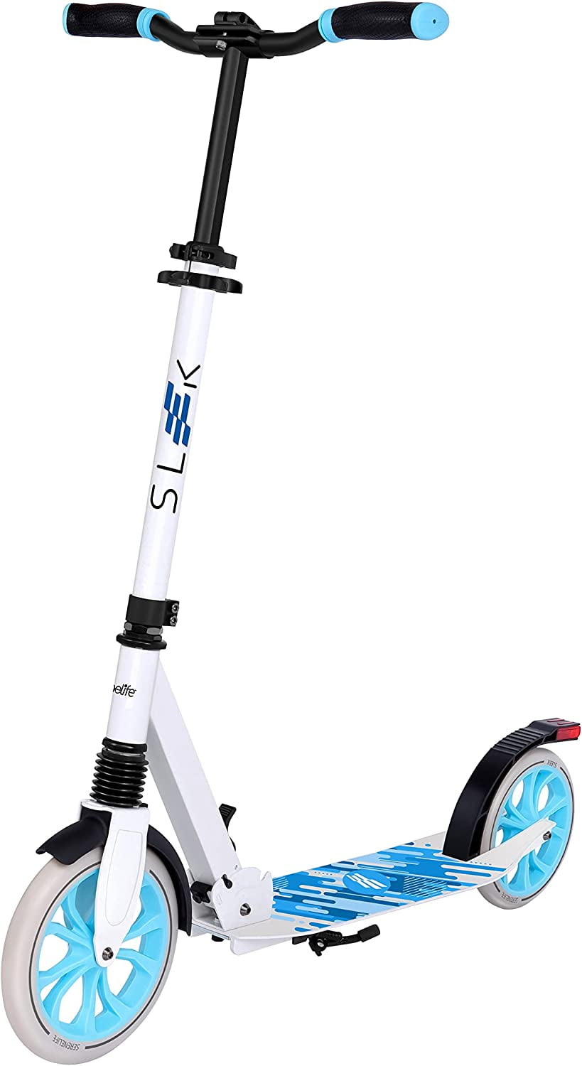 2-Wheel Foldable Riding Scooter for Teens W/Adjustable Height, Alloy Anti-Slip Deck, 9” Wheels