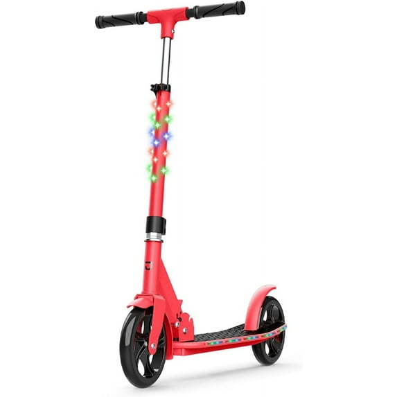 2-Wheel Kick Scooter, Sturdy Wide Deck, Height Adjustable Handlebar, Rear Brake, Easy-Folding Mechanism, 8 inch wheels