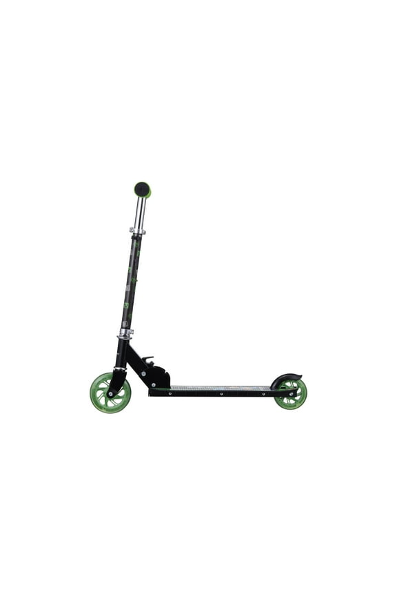 2-Wheel Minecraft Kick Scooter with Light-up Wheels, Foldable Scooter for Kids, Green