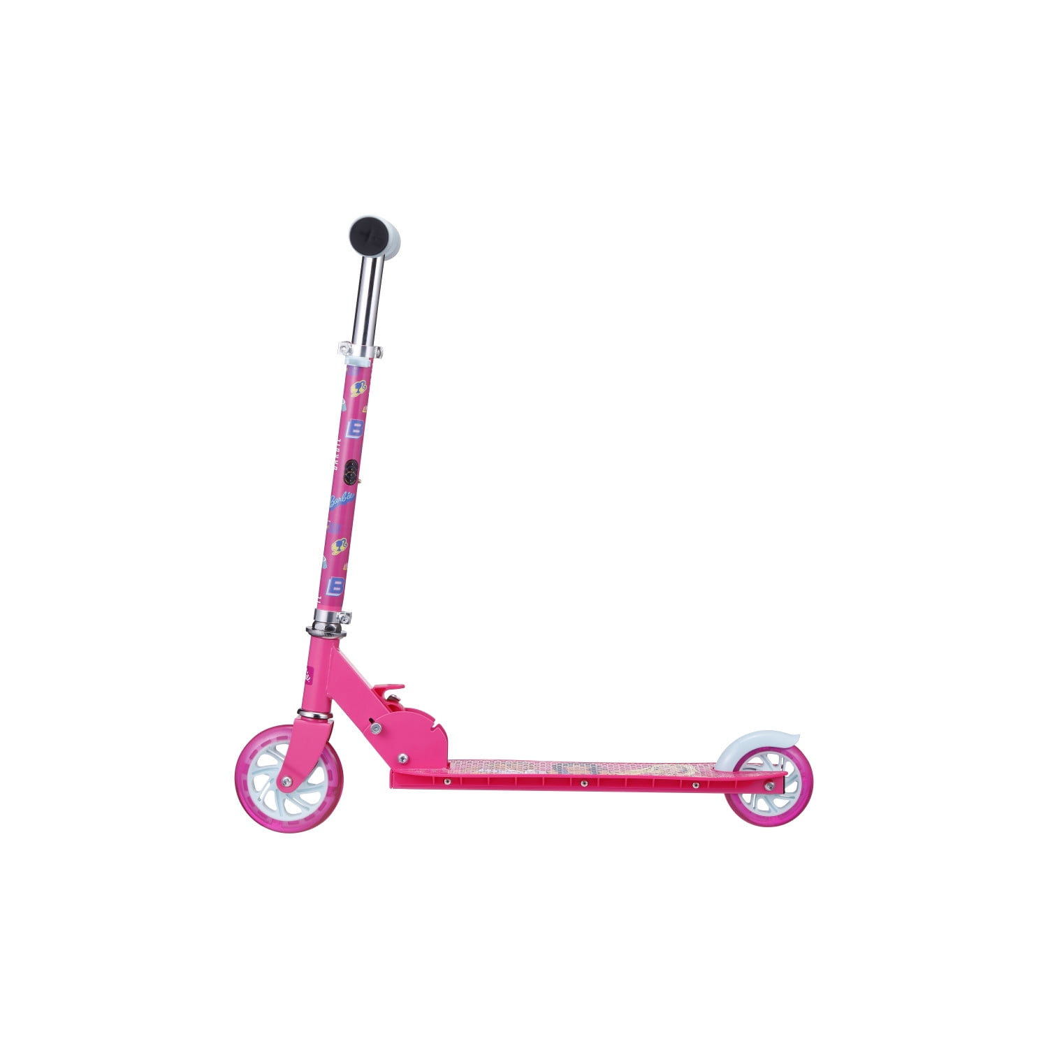 2 Wheel Barbie Kick Scooter with Light up Wheels Foldable Scooter for Kids Pink Walmart