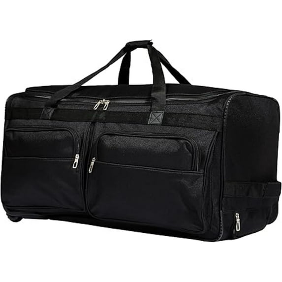 2 Wheeled Rolling Duffel Bag, Black, 30-Inch