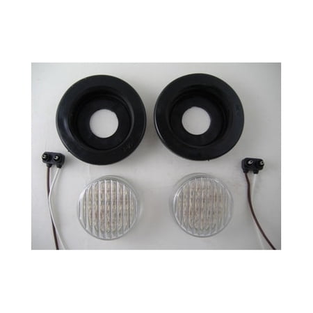(2) White 2.5" Round 13 LED Custom Mini Reverse Backup Lights / Grommets / Wires