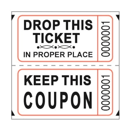 Double Ticket Roll 2000 Tickets White [102-W]