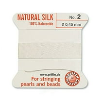 #2 White Griffin Silk Bead Cord (2 Meters)