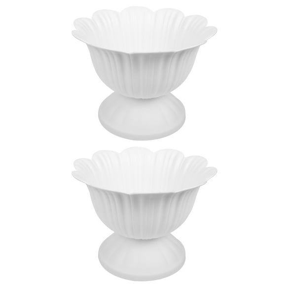 2 White Plastic Urn for Home Garden or Porch