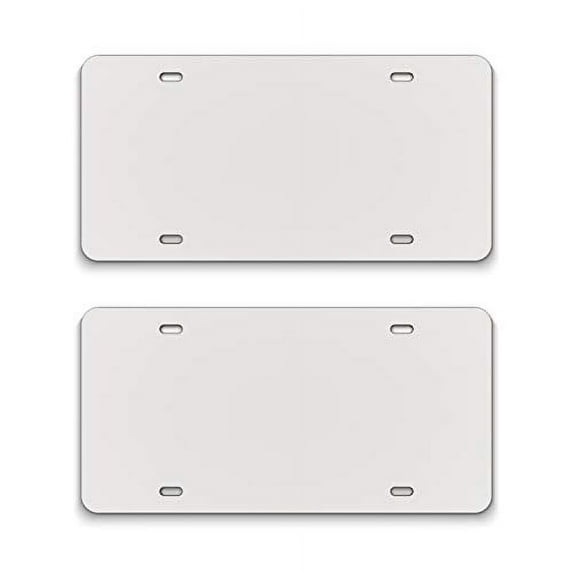 2 White Ultra Thick Blank Aluminum Composite Metal License Plates -Wholesale Car Tags for Customization - Personalize With Vinyl - Bulk Engravable Automotive Plate Tag White License Plate Tag