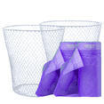 thumbnail image 1 of (2) White Wire Baskets 9-Inch + (2) 4-Gallon Lavender Scented Trash Bags 40-Count Packs Storage Organizer Bins Small Trash Bags Bathroom Bedroom Office Kitchen Home Organization Odor Control, 1 of 6