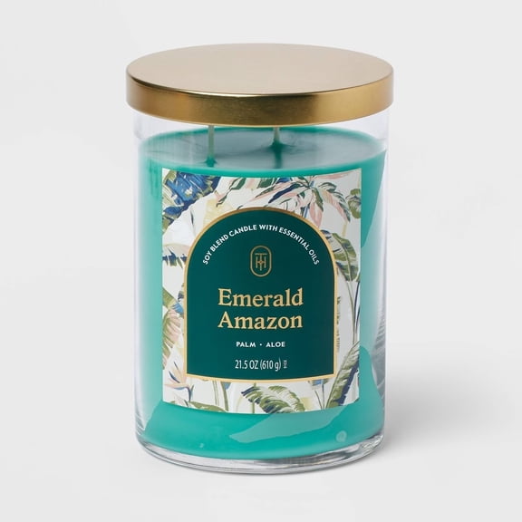 2-Wick Lidded Glass Jar Candle -Multi-Wick, Includes Essential Oils, Lidded-21.5oz