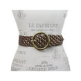 thumbnail image 1 of 2" Wide Braided Leather Belt with Metal Ring Buckle, 1 of 2