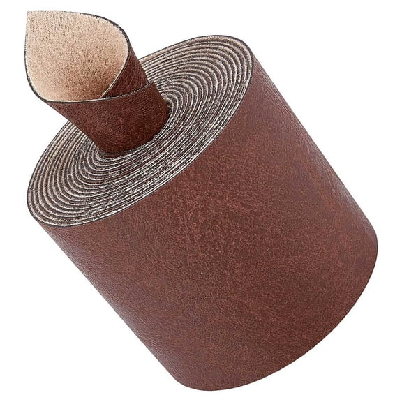 2" Wide Brown Grain Buffalo Leather Strips 79" Long Textured Single Sided Leather Supplies 1.2mm Thick Matte Leather RollDIY