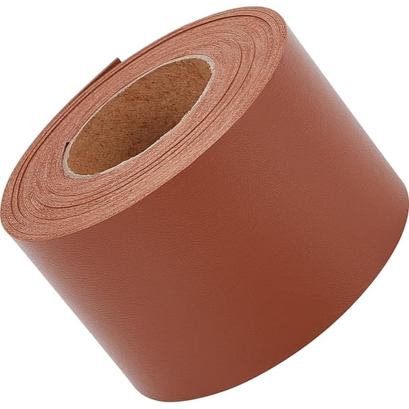 2" Wide Double-Sided Saddle Brown Lychee Pattern PU Leather Strap 79" Long 1.7mm Thick for DIY Crafts Jewelry Making Gift Wrapping