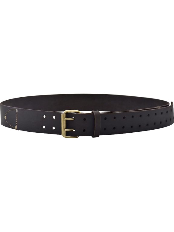 2" Wide Extra Long Full-Grain Oiled Leather Work Belt, Durable and Rugged Belt, Dark Brown (#74053)