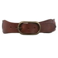 thumbnail image 1 of 2" Wide High Waist Braided Woven Full Grain Tapered Oval Leather Belt, 1 of 4