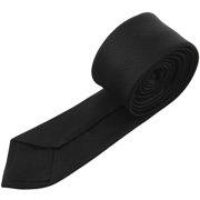2" Wide Pattern Self Tie Skinny Necktie Black for Woman
