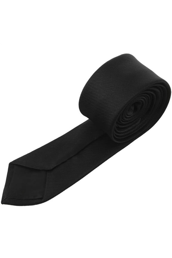2" Wide Pattern Self Tie Skinny Necktie Black for
