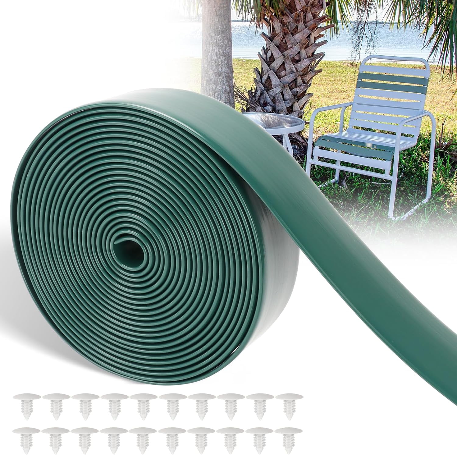 2" Wide Vinyl Straps for Patio Chairs Repair 20ft Long Patio Garden