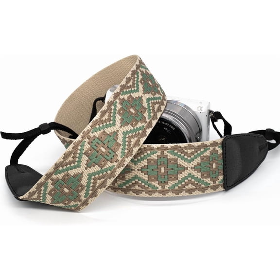 2" Wide Woven Camera Straps, Binocular Strap Universal Shoulder for All DSLR Cameras & Binoculars, Great Gift Men Women Photographers (B2 - Gray Green Woven)