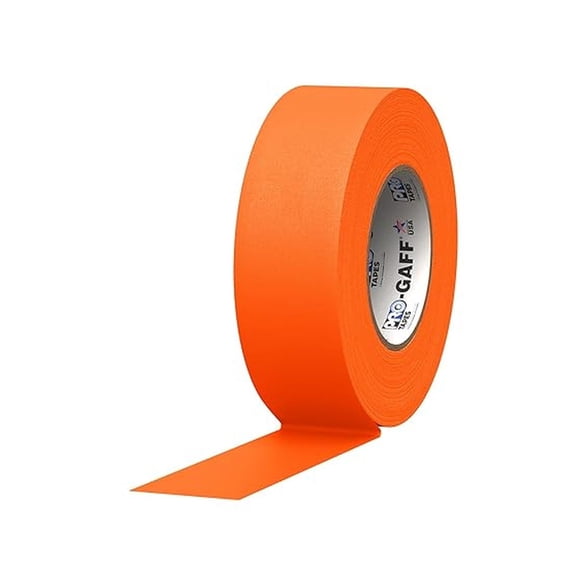 2" Width Tapes Gaff Premium Matte Cloth Gaffer's Tape With Rubber Adhesive, 50 yds Length x, Fluorescent Orange (Pack of 1)