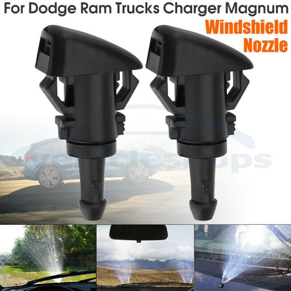2 Windshield Washer Fluid Spray Nozzle For Dodge Charger Ram 1500/2500