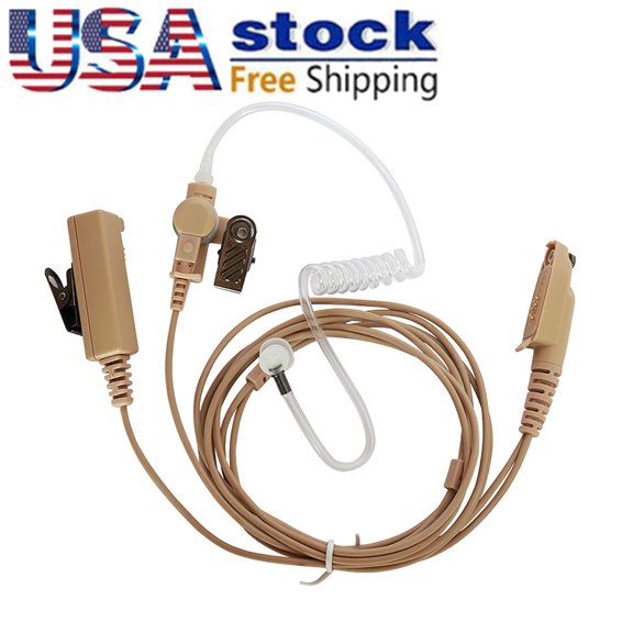 2-Wire  Headset Earpiece with  PTT  Mic For GP328 Plus GP338 Plus GP388 PRO5150 Elite  PRO7150 Elite PTX700Plus PTX760Plus GP628 Plus GP638Plus  GP644 GP688 EX500 EX600 Portable radio