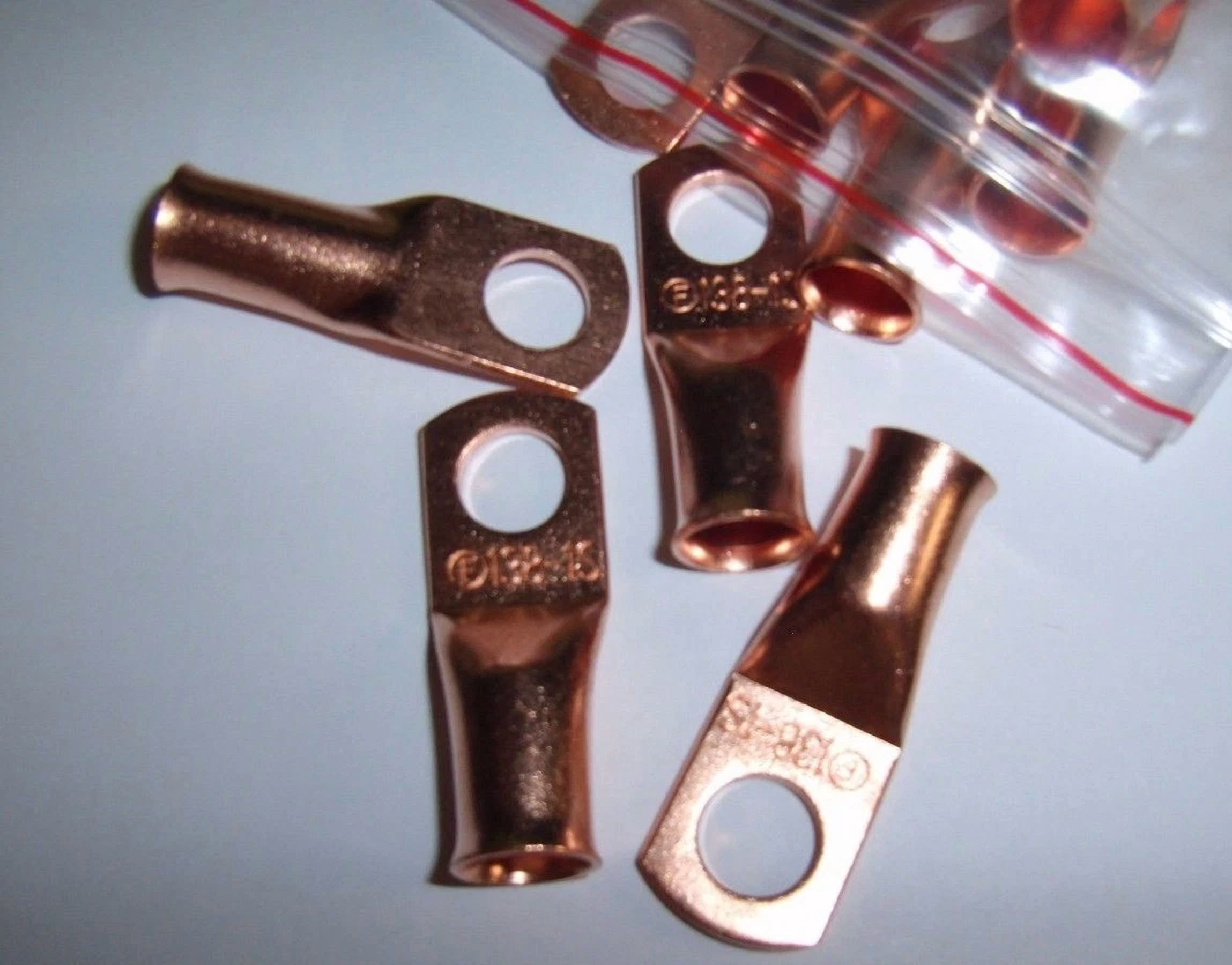 (2) Wire Ring Terminal Copper 1 Awg Gauge 3/8