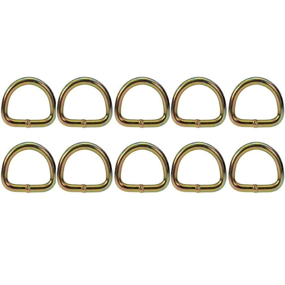 2" Wire Yellow Chrome D-Ring - 10 Pack