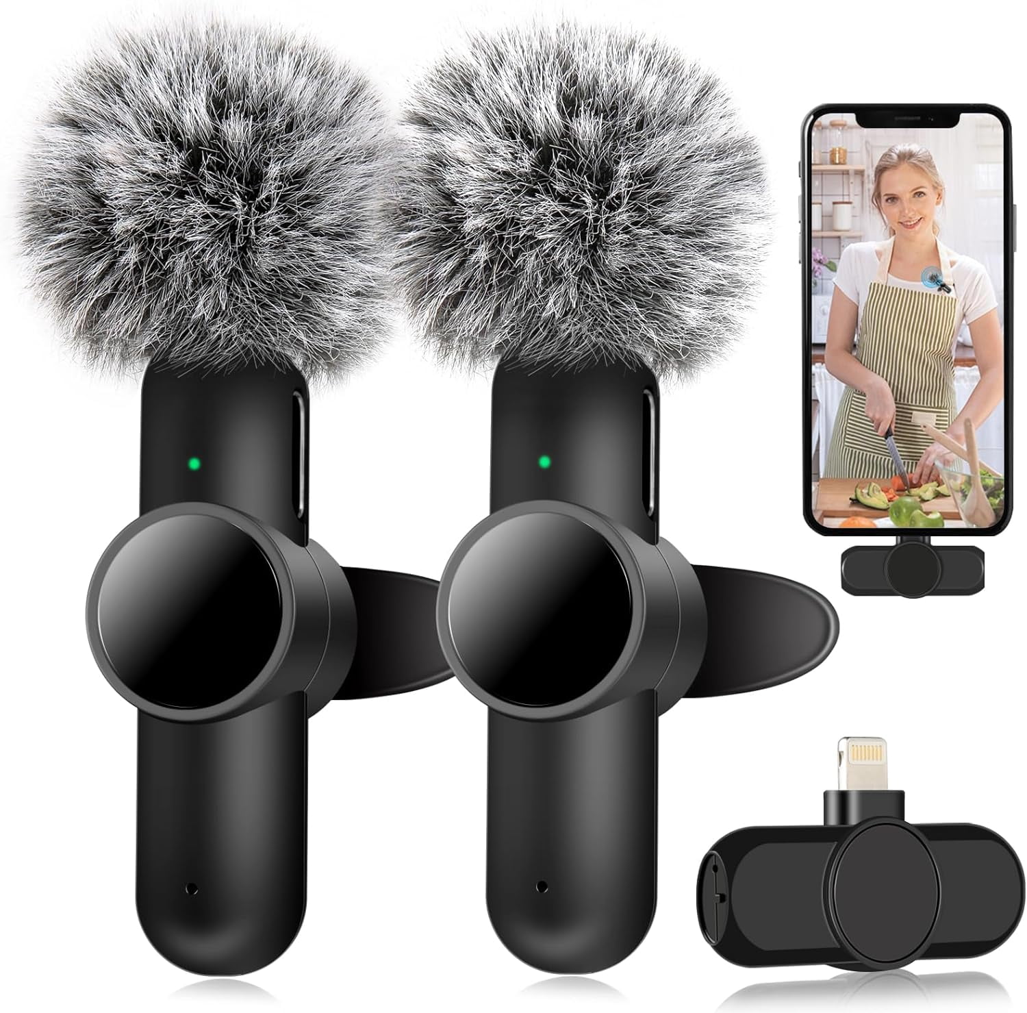 Wireless Lavalier Microphone Audio Video Recording Mini Mic For iPhone Android e Wireless Lavalier Microphone Audio Video Recording Mini Mic For iPhone Android e