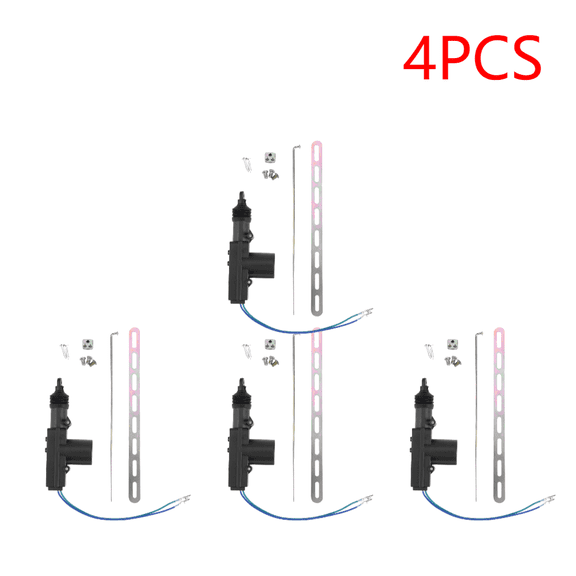 2 Wires 4pcs-Vehicle Remote Central Locking System, Automotive Car Alarm Systems with Actuator, Vehicle Remote Central Locking