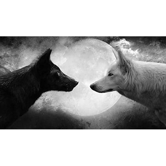 2 Wolves Edible Image Icing Cake Topper for Quarter Sheet Cake, by TNCT