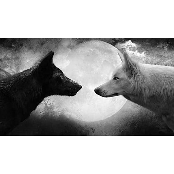 2 Wolves Edible Image Icing Cake Topper for Quarter Sheet Cake, by TNCT