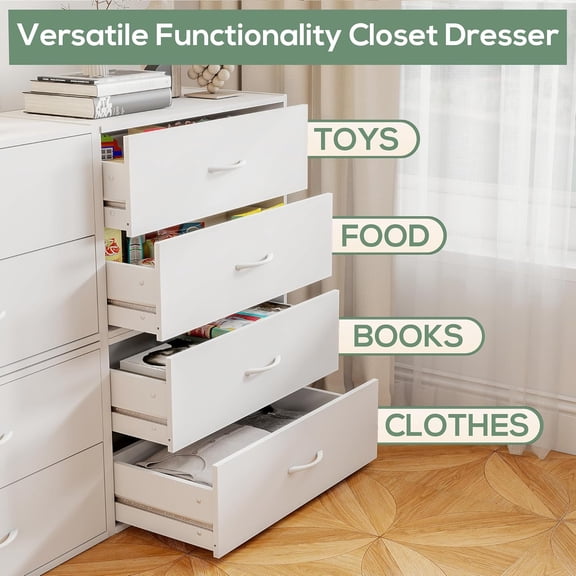 2 Wood Drawer for Closet Storage: White Stackable Short Closet Dresser for Clothes Organizer - Modular Chest Cabinet for Closet Bedroom Dorm Wardrobe Nursery, 2 Packs$$