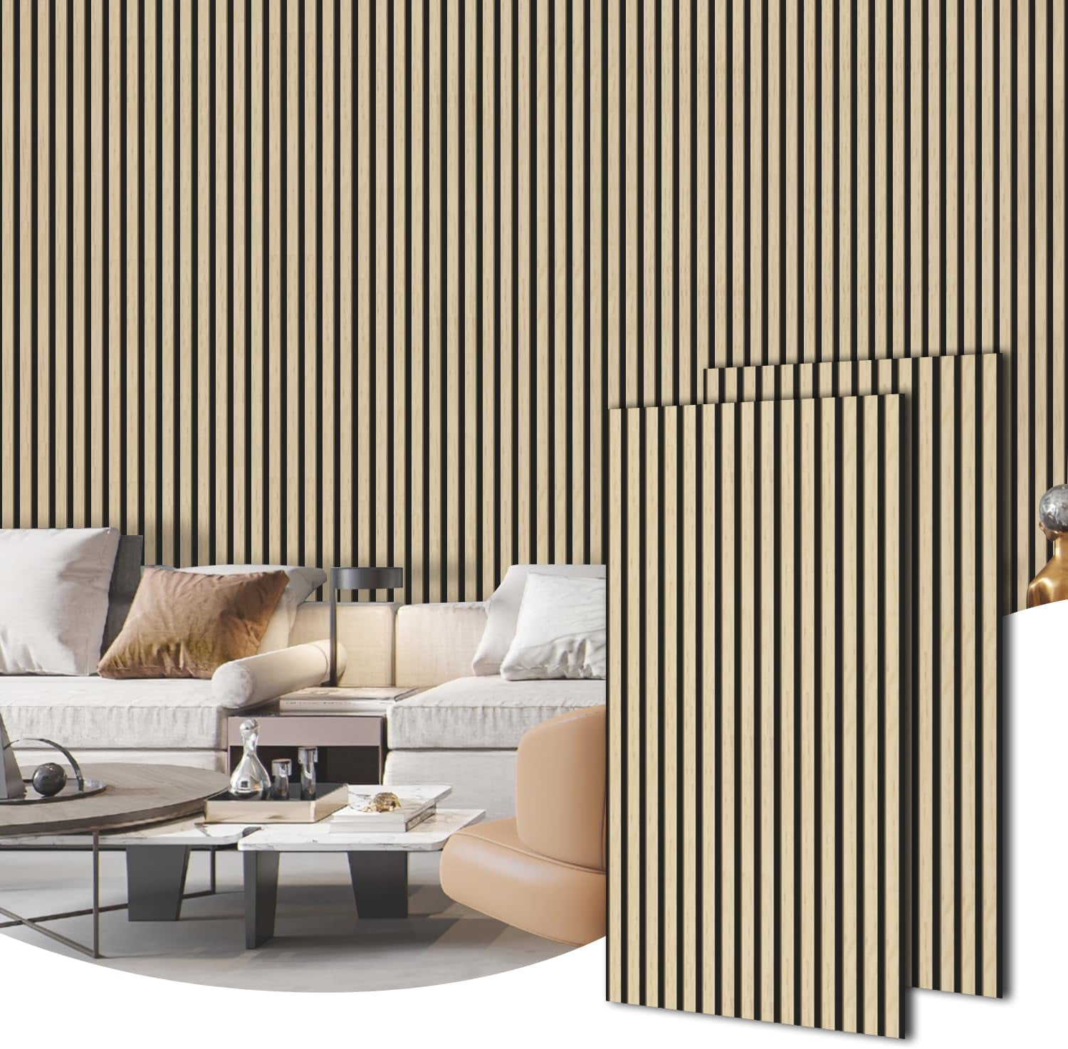 Wood Panels For Wall Art3d 4-Piece 3D Fluted Acoustic Wood s,Sound ...