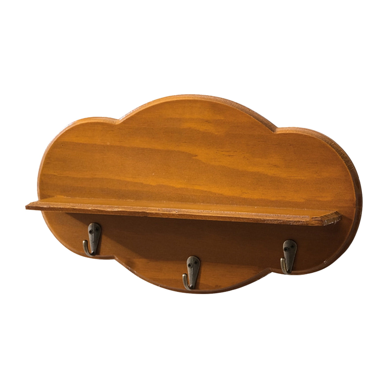 2 Wooden Cloud Shelves With Hooks Cute And Shelves For Storing Books ...