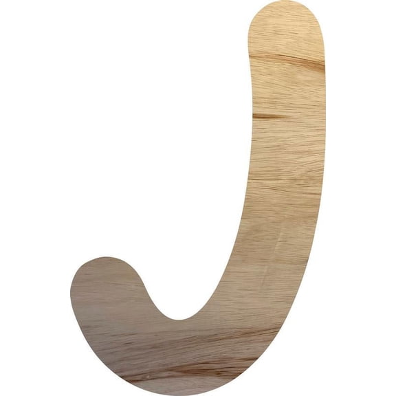 2'' Wooden Craft Letter J, Unfinished 1/4'' Cutout, Choose Your Letters, DIY