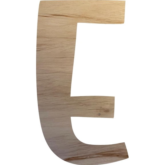 2'' Wooden Letter E, Unfinished 1/4'' Cutout Wood Craft