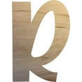 thumbnail image 1 of 2'' Wooden Letter R, Unfinished 1/4'' Cutout Wood Craft, 1 of 3
