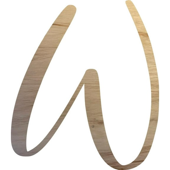 2'' Wooden Letter W, Unfinished 1/4'' Cutout, Script Letters, Wood Craft