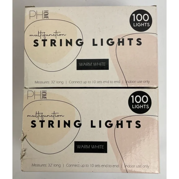 2 X 100 Led 32Ft String Warm White Fairy Lights Clear Wire Party Wedding Room