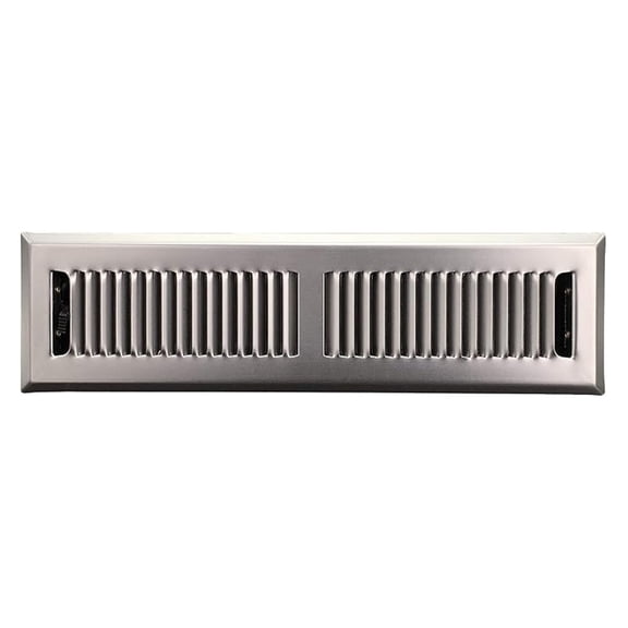 2" X 12" Modern Floor Register Grille with Dampers - Contempo Decorative Grate - HVAC Vent Duct Cover -