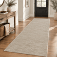 Beige Textured Runner Rug 2' X 12' Runner Rug, A1-textured-beige/Grey, Non-Slip High-Low Pile For ...